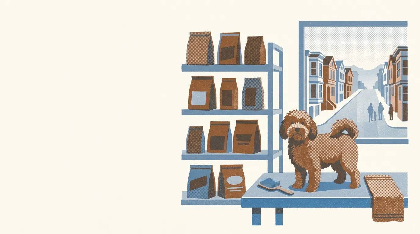 Illustration of dog groomers in San Francisco